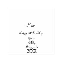 Happy 21st Birthday green add name monogram brown  Permastempel