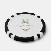 Happy 21st Birthday green add name monogram brown  Pokerchips (Einzeln)