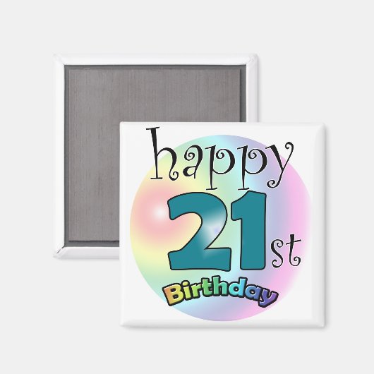Happy 21st Birthday Magnet (Vorderseite/Rückseite)