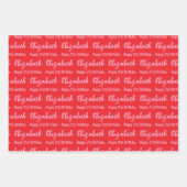 Happy 21st Birthday Name Light Pink and Red Geschenkpapier Set (Vorderseite 2)