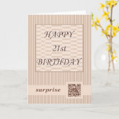 Happy 21st Birthday!QR Video Greeting Card Code. Karte (Gelbe Blume)
