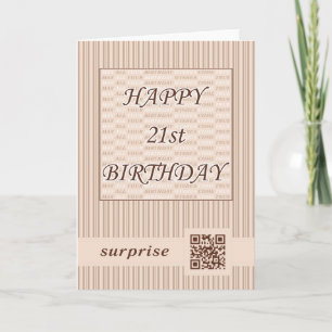 Happy 21st Birthday!QR Video Greeting Card Code. Karte