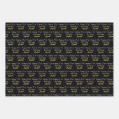 Happy 21st Birthday Script Name Black White Gold Geschenkpapier Set (Vorderseite 3)