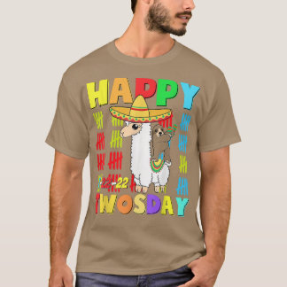 Happy 22222 Twosday Old Taco Llama 22. Februar 2 T-Shirt
