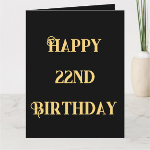 Happy 22. Geburtstag Gold Gelb 22 Jahre Karte