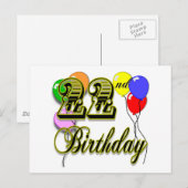 Happy 22. Geburtstagsartikel Postkarte (Vorne/Hinten)