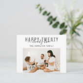 Happy 22 Typografy Foto Holiday Postkarte (Stehend Vorderseite)