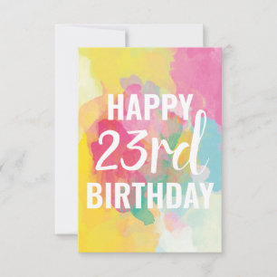 Happy 23. Geburtstagskarte ("Wasserfarben")
