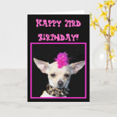 Happy 23rd Birthday Chihuahua Punk greeting card Karte (Gelbe Blume)