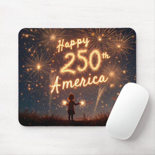 Happy 250. Geburtstag Amerika in Feuerwerken Mousepad (Mit Mouse)