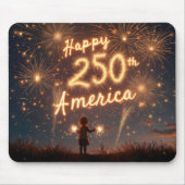 Happy 250. Geburtstag Amerika in Feuerwerken Mousepad (Vorne)
