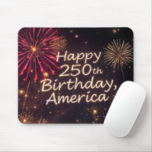 Happy 250. Geburtstag Amerika mit Feuerwerken Mousepad