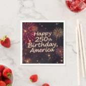 Happy 250. Geburtstag Amerika mit Feuerwerken Serviette (Beispiel)
