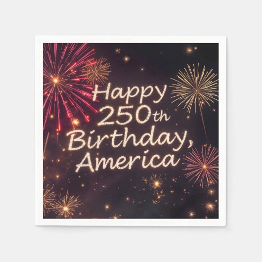 Happy 250. Geburtstag Amerika mit Feuerwerken Serviette (Vorderseite)