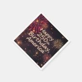 Happy 250. Geburtstag Amerika mit Feuerwerken Serviette (Ecke)