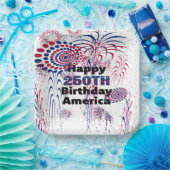 Happy 250th America Patriotic Fireworks Pappteller (Party)