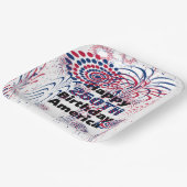 Happy 250th America Patriotic Fireworks Pappteller (Gewinkelt)