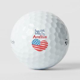 Happy 250th Birthday America, Flag Heart 1776-2026 Golfball
