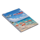 Happy 250th Birthday America Flamingos on Beach Notizblock (Rechte Seite)