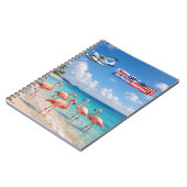 Happy 250th Birthday America Flamingos on Beach Notizblock (Linke Seite)