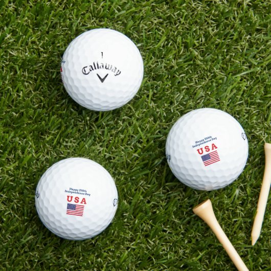 'Happy 250th Independence Day USA' Milestone Golfball (Insitu Gras)