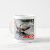 Happy 25. Geburtstag Gänseflattern Kaffeetasse (Vorderseite Links)