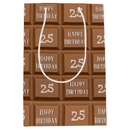 Happy 25. Geburtstag Schokolade Candy Bar Mittlere Geschenktüte