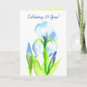 Happy 25. Hochzeit Jubiläum Wasserfarbe Iris Karte (Vorderseite)