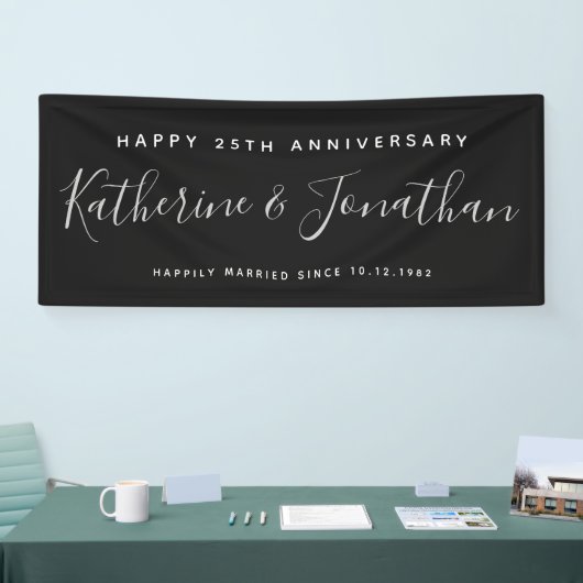 Happy 25. Hochzeitstag Silver Custom Banner (Messe)
