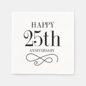 Happy 25-jähriger Cocktail Napkins Serviette (Vorderseite)