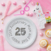 Happy 25-jähriges Jubiläum Mama und Vater Classic Pappteller (Party)