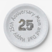 Happy 25-jähriges Jubiläum Mama und Vater Classic Pappteller (Vorderseite)
