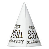 Happy 25-jähriges Party Hat Partyhütchen (Rückseite)