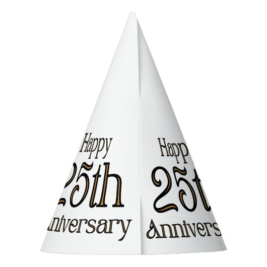 Happy 25-jähriges Party Hat Partyhütchen (Rückseite)