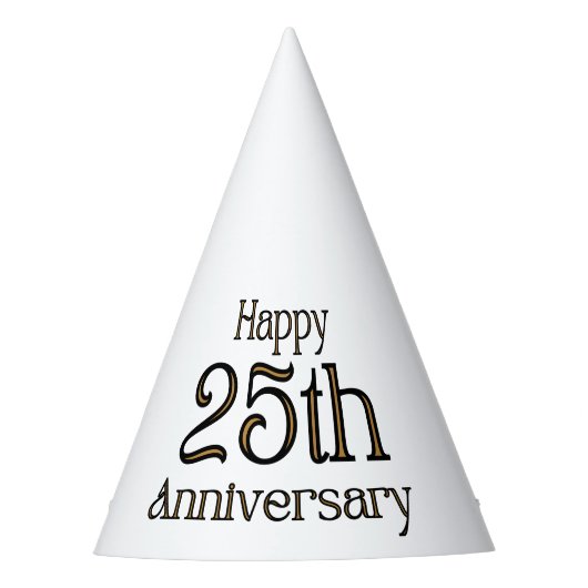 Happy 25-jähriges Party Hat Partyhütchen (Vorderseite)