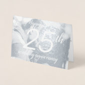 Happy 25-jähriges Silver Custom Foto Folienkarte (Vorderseite)