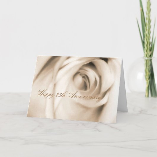 Happy 25. Jubiläum Rose Karte (Vorderseite)