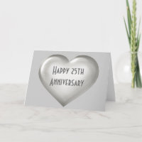 Happy 25. Jubiläum Silberglas Herz