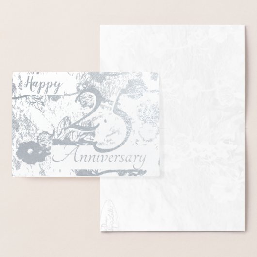 Happy 25. Silver Wedding Anniversary Blank Card Folienkarte (Anzeige)