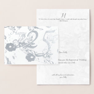 Happy 25 th Silver Wedding Anniversary Foil Card Folienkarte