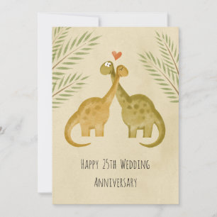 Happy 25 th Wedding Anniversary Dinosaurier Card