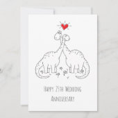 Happy 25 th Wedding Anniversary Dinosaurier Card (Vorderseite)