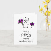 Happy 25. Work Anniversary Card Karte (Gelbe Blume)