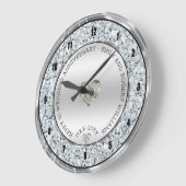 Happy 25th wedding universally diamonds and silver große wanduhr (Winkel)