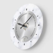 Happy 25th wedding universally marble and silver große wanduhr (Winkel)