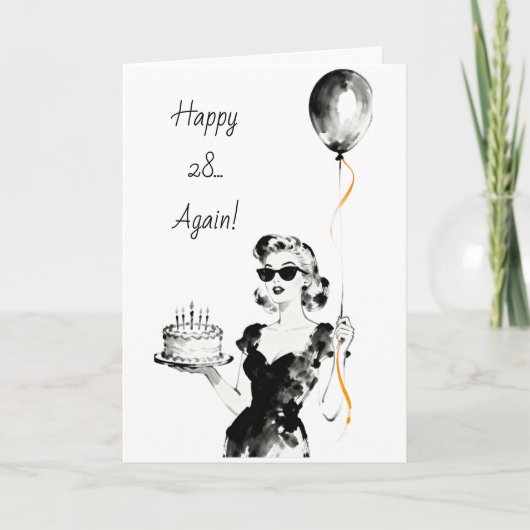 Happy 28 Again! | Funny Sarcastic Birthday Karte (Vorderseite)