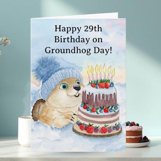  Happy 29th Groundhog Day Birthday  Karte