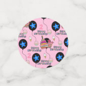 Happy 2. Birthday Confetti, #2. Birthday Pink Konfetti (Klein Vorderseite)