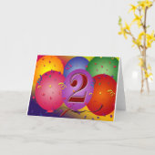 Happy 2. Geburtstag Balloons Karte (Gelbe Blume)