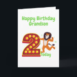Happy 2. Geburtstag Grandson Karte<br><div class="desc">Eine schöne Geburtstagskarte für Ihren 2-jährigen Grandson.</div>